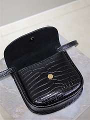 Colestore YSL Kaia Small Satchel In Shiny Crocodile-Embossed Leather 18x15.5x5.5cm - 3