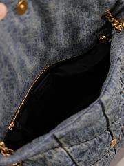 Colestore YSL LouLou Puffer Suede-Trimmed Quilted Denim 35×23×13.5cm - 6