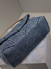 Colestore YSL LouLou Puffer Suede-Trimmed Quilted Denim 35×23×13.5cm - 3