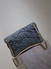 Colestore YSL LouLou Puffer Suede-Trimmed Quilted Denim 35×23×13.5cm - 4
