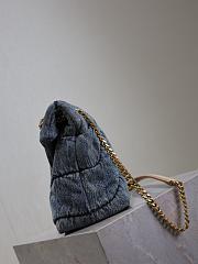 Colestore YSL LouLou Puffer Suede-Trimmed Quilted Denim 35×23×13.5cm - 2