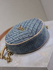 Colestore YSL Vinyle Round Quilted Denim Bag 17×17×5.5cm - 6