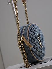 Colestore YSL Vinyle Round Quilted Denim Bag 17×17×5.5cm - 5