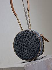 Colestore YSL Vinyle Round Quilted Denim Bag 17×17×5.5cm - 3