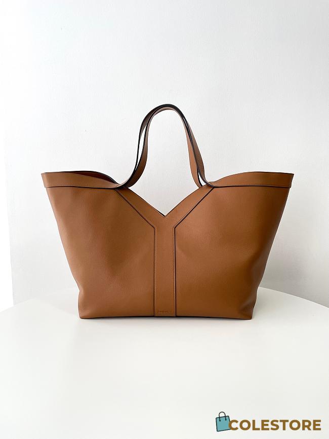 Colestore YSL Y Tote In Leather Brown 37x22x7-22cm - 1
