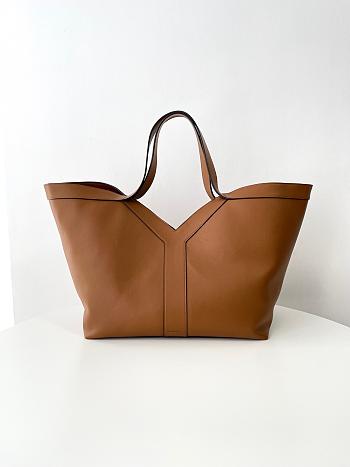 Colestore YSL Y Tote In Leather Brown 37x22x7-22cm