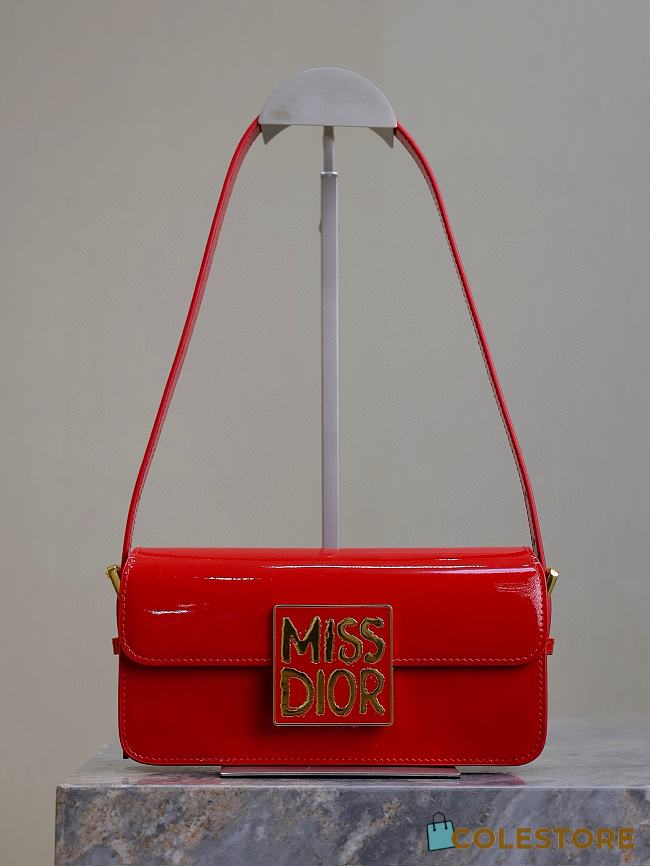 Colestore Miss Dior Flap Bag Red 22x11x6cm - 1