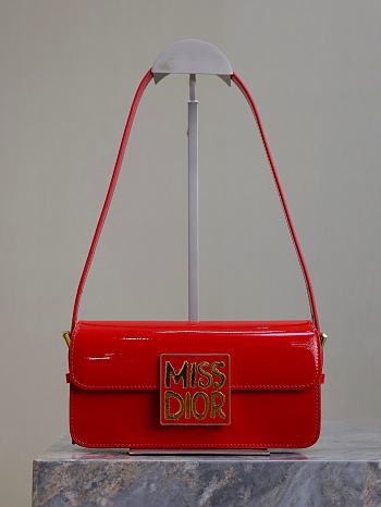 Colestore Miss Dior Flap Bag Red 22x11x6cm