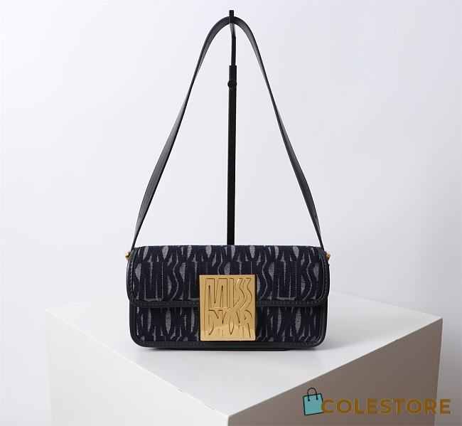Colestore Miss Dior Flap Bag Allover Denim 22x11x6cm - 1