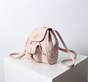 Colestore Dior Caro Backpack Macrocannage Lambskin Powder Pink 19.5x18.5x8.5cm - 5