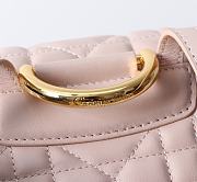 Colestore Dior Caro Backpack Macrocannage Lambskin Powder Pink 19.5x18.5x8.5cm - 2