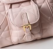 Colestore Dior Caro Backpack Macrocannage Lambskin Powder Pink 19.5x18.5x8.5cm - 3