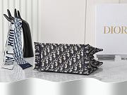 Colestore Dior Book Tote Small Blue Dior Oblique Embroidery size 26cm - 3