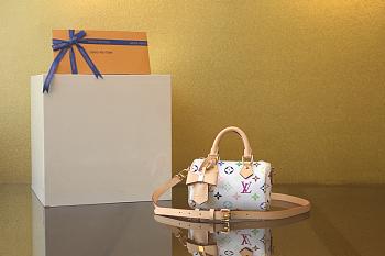 Colestore Louis Vuitton Nano Speedy LV X TM White 16x10CM