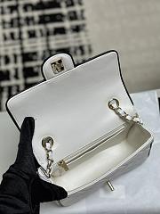 Colestore Chanel 25P Mini Flap Bag Lambskin White 12.5x19.5x3.5CM - 6