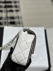 Colestore Chanel 25P Mini Flap Bag Lambskin White 12.5x19.5x3.5CM - 2