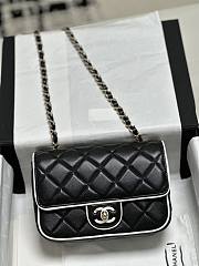 Colestore Chanel 25P Mini Flap Bag Lambskin Black 12.5x19.5x3.5CM - 1