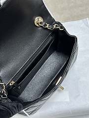 Colestore Chanel 25P Mini Flap Bag Lambskin Black 12.5x19.5x3.5CM - 5