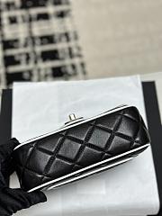 Colestore Chanel 25P Mini Flap Bag Lambskin Black 12.5x19.5x3.5CM - 4