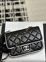 Colestore Chanel 25P Mini Flap Bag Lambskin Black 12.5x19.5x3.5CM - 2