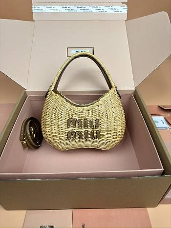 Colestore Miu Miu Wander Wicker Hobo Bag 20x17x6CM