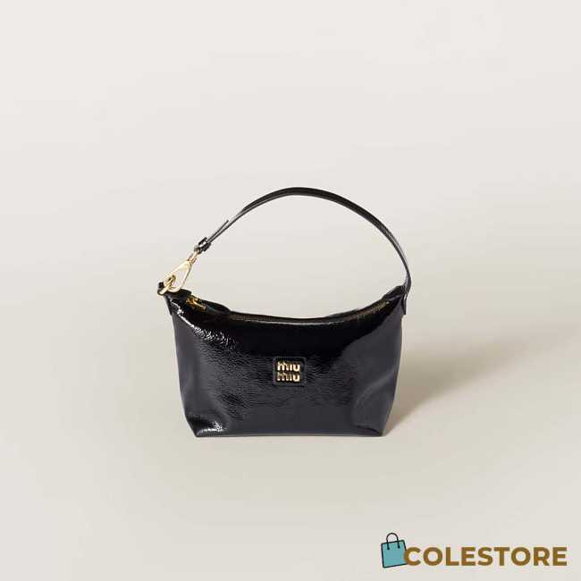 Colestore Miu Miu Black Naplak Patent Leather Pouch 18.5x14x10CM - 1