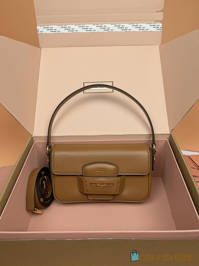 Colestore Miu Miu Penny Brown Shoulder Bag 23x13.5x5CM - 1