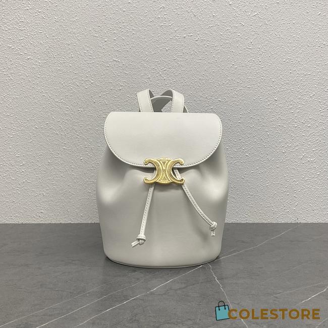 Colestore Celine Bonnie In Smooth Calfskin White Backpack 25x18x13CM - 1