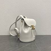 Colestore Celine Bonnie In Smooth Calfskin White Backpack 25x18x13CM - 2