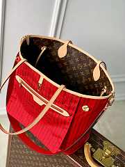 Colestore Louis Vuitton Neverfull Bandoulière Inside Out MM Rouge Sari 31x29x14cm - 6