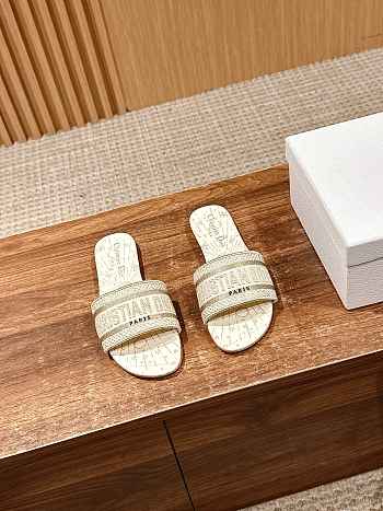 Colestore Dior Dway Slide White and Gold 