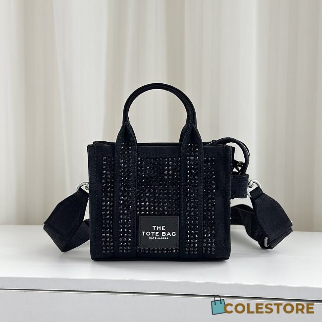 Colestore Marc Jacobs The Crystal Canvas Crossbody Tote Bag Black 18x15x8cm - 1