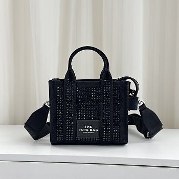 Colestore Marc Jacobs The Crystal Canvas Crossbody Tote Bag Black 18x15x8cm