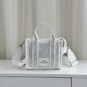Colestore Marc Jacobs The Crystal Canvas Crossbody Tote Bag White 18x15x8cm