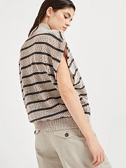Colestore Brunello Cucinelli Linen Dazzling Striped Net Cardigan - 3