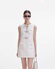 Colestore Cream Boucle Bow Mini Dress  - 6