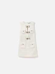 Colestore Cream Boucle Bow Mini Dress  - 5
