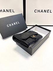 Colestore Chanel Camellia Embossed Wallet Calfskin Leather 19x10cm - 4