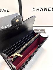 Colestore Chanel Camellia Embossed Wallet Calfskin Leather 19x10cm - 5