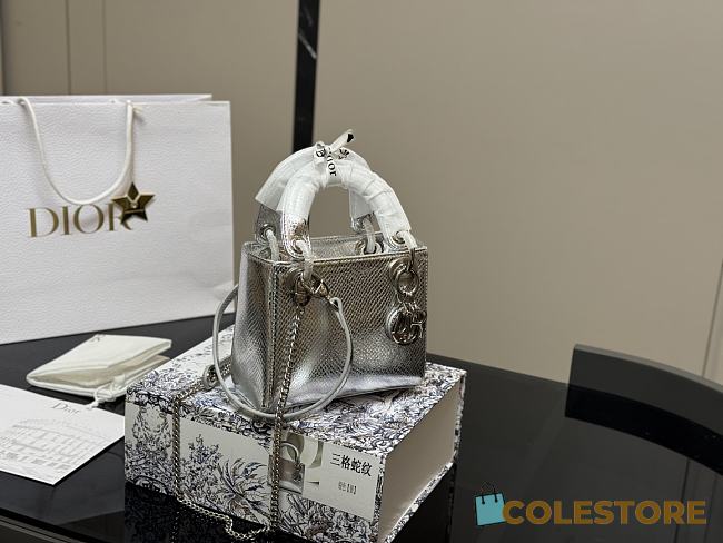 Colestore Dior Lady Dior Sliver Bag size 17cm - 1