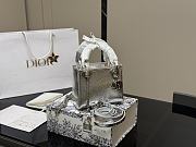 Colestore Dior Lady Dior Sliver Bag size 17cm - 2