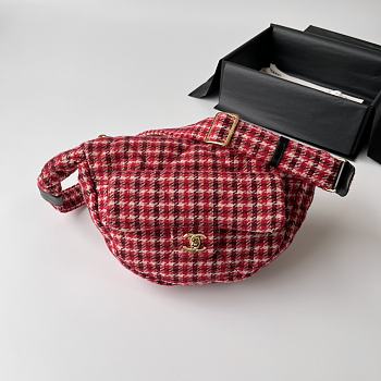 Colestore Chanel Coco Neige Hobo in Tweed 18x30x8cm