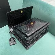Colestore YSL Sunset Medium in Crocodile-Embossed Leather Black Gold Hardware 22x9x16cm - 6