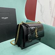 Colestore YSL Sunset Medium in Crocodile-Embossed Leather Black Gold Hardware 22x9x16cm - 5