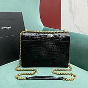 Colestore YSL Sunset Medium in Crocodile-Embossed Leather Black Gold Hardware 22x9x16cm - 3