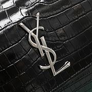 Colestore YSL Sunset Medium in Crocodile-Embossed Leather Black Sliver Hardware 22x9x16cm - 6