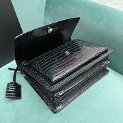 Colestore YSL Sunset Medium in Crocodile-Embossed Leather Black Sliver Hardware 22x9x16cm - 3
