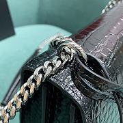 Colestore YSL Sunset Medium in Crocodile-Embossed Leather Black Sliver Hardware 22x9x16cm - 2