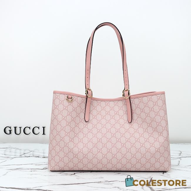 Colestore Gucci Emblem Medium Tote Bag In Light Pink 38x25.5x15cm - 1