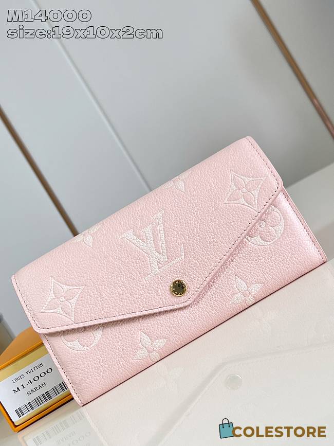 Colestore Louis Vuitton Sarah Wallet Pink 19x10.5x2cm - 1